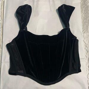 Victoria's Secret Black Velvet Corset Top